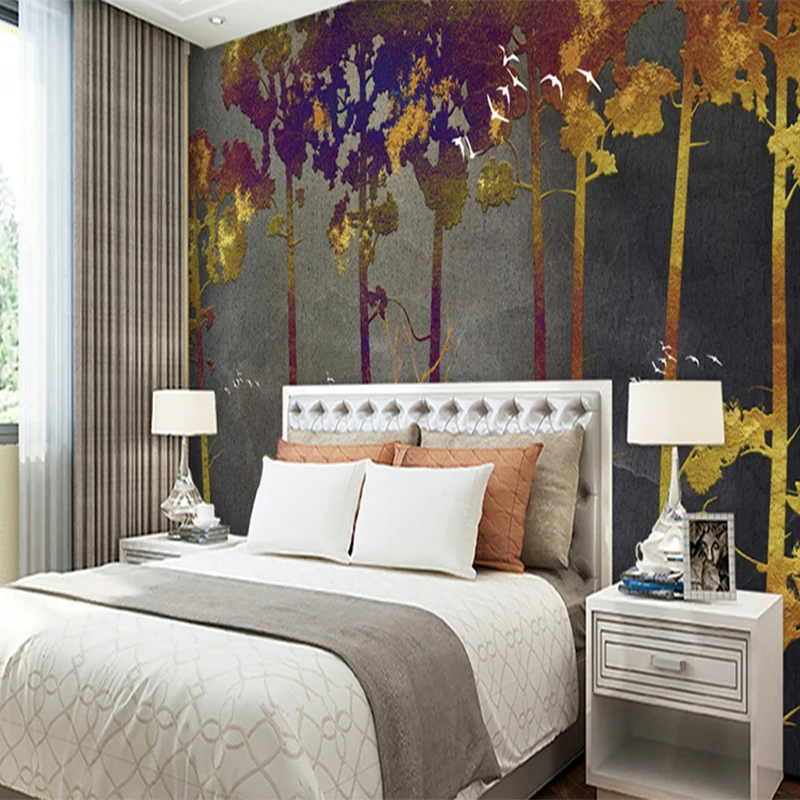 

3d Wallpaper Modern Interior Wall Mural Texture Gold Jungle Deer Home Decoration Wallpapers