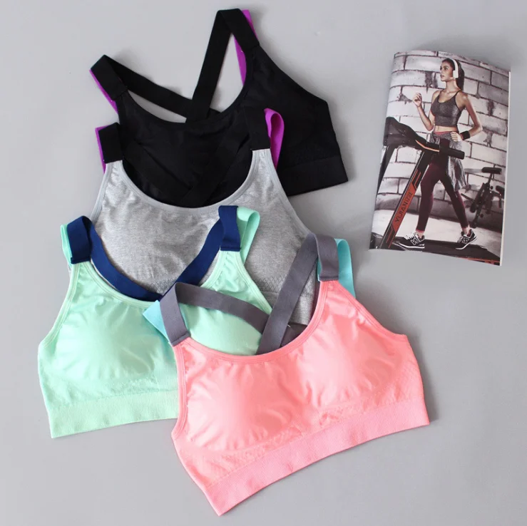 

Lovely Push Up Sports Bra XL For Women Cross Straps Wireless Padded Comfy Gym Bra Yoga Underwear Active Wear Workout Fitness Top