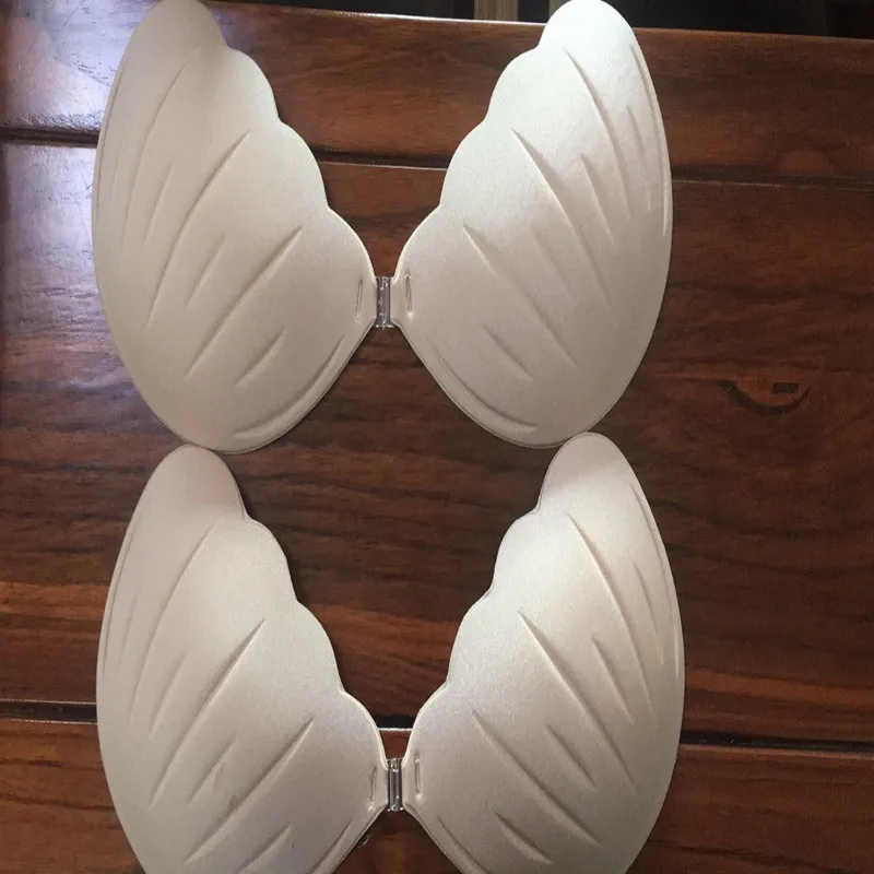 100 pcs Women Invisible Bra Super Push Up Seamless Self-Adhesive Sticky Wedding Party Front Strapless Shell Shape Fly Bra