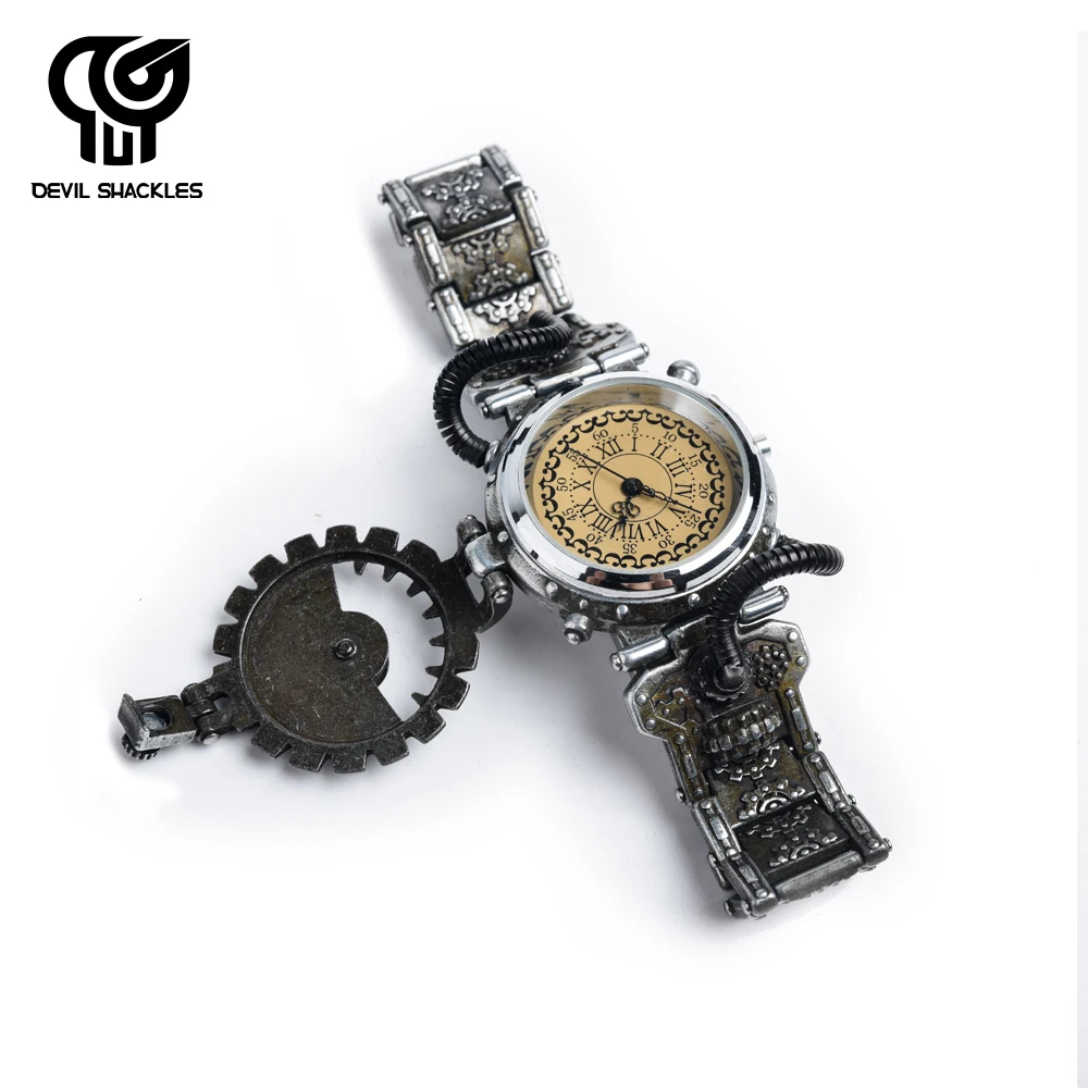 

Devil Shackles Steampunk Watches Sport Men Watches Metal Costume Prop Chronograph Original Watches Outdoor Retro Clock Cosplay
