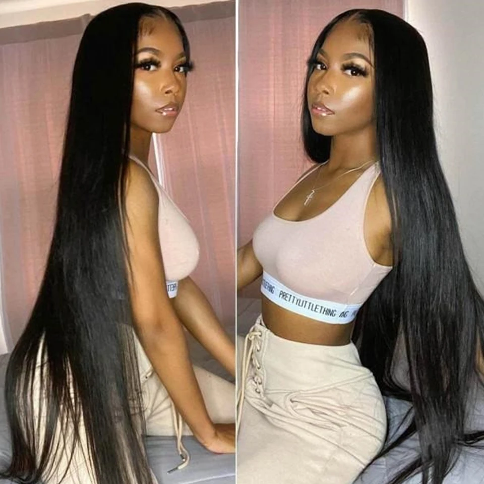 Пряди из человеческих волос 38 40 дюймов бразильские Прямые пряди для наращивания