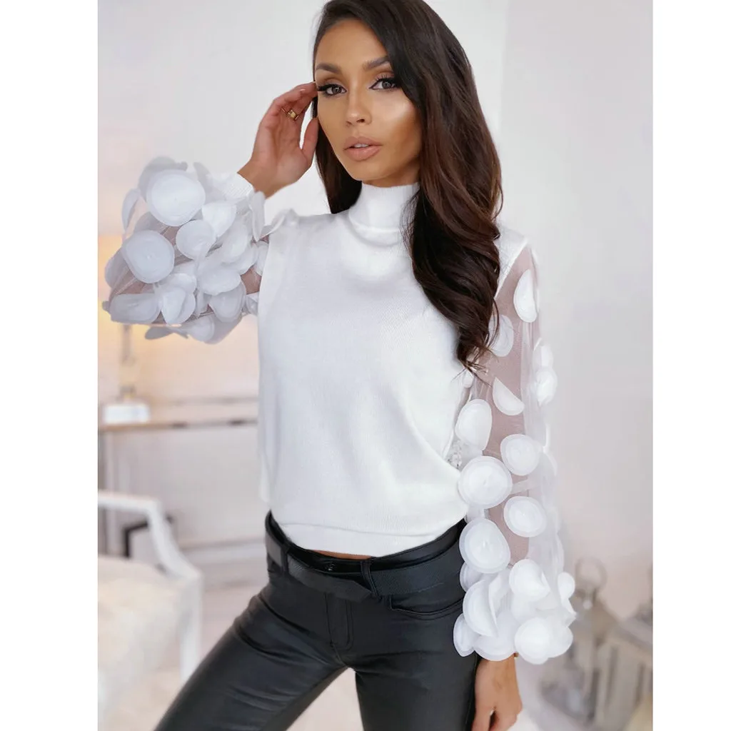 Топ женский летний сетчатый из органзы модельный топ с прострочкой на рукавах