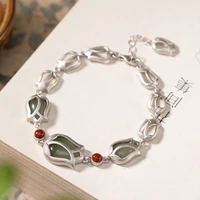 bastiee jade bracelets silver 925 jewelry charm bracelet for women jade rose flower hmong handmade luxury gifts