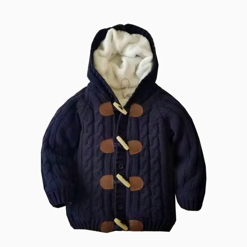 

Детский трикотажный свитер на флисовой подкладке, с длинным рукавом