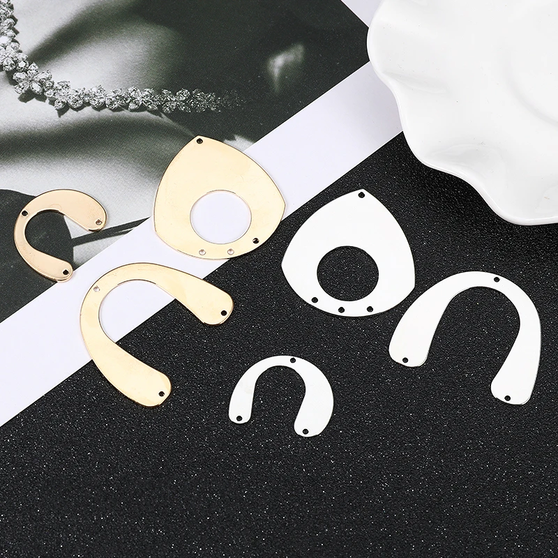 Медные позолоченные U образные капли воды 18K маленькие серьги сделай сам зажим