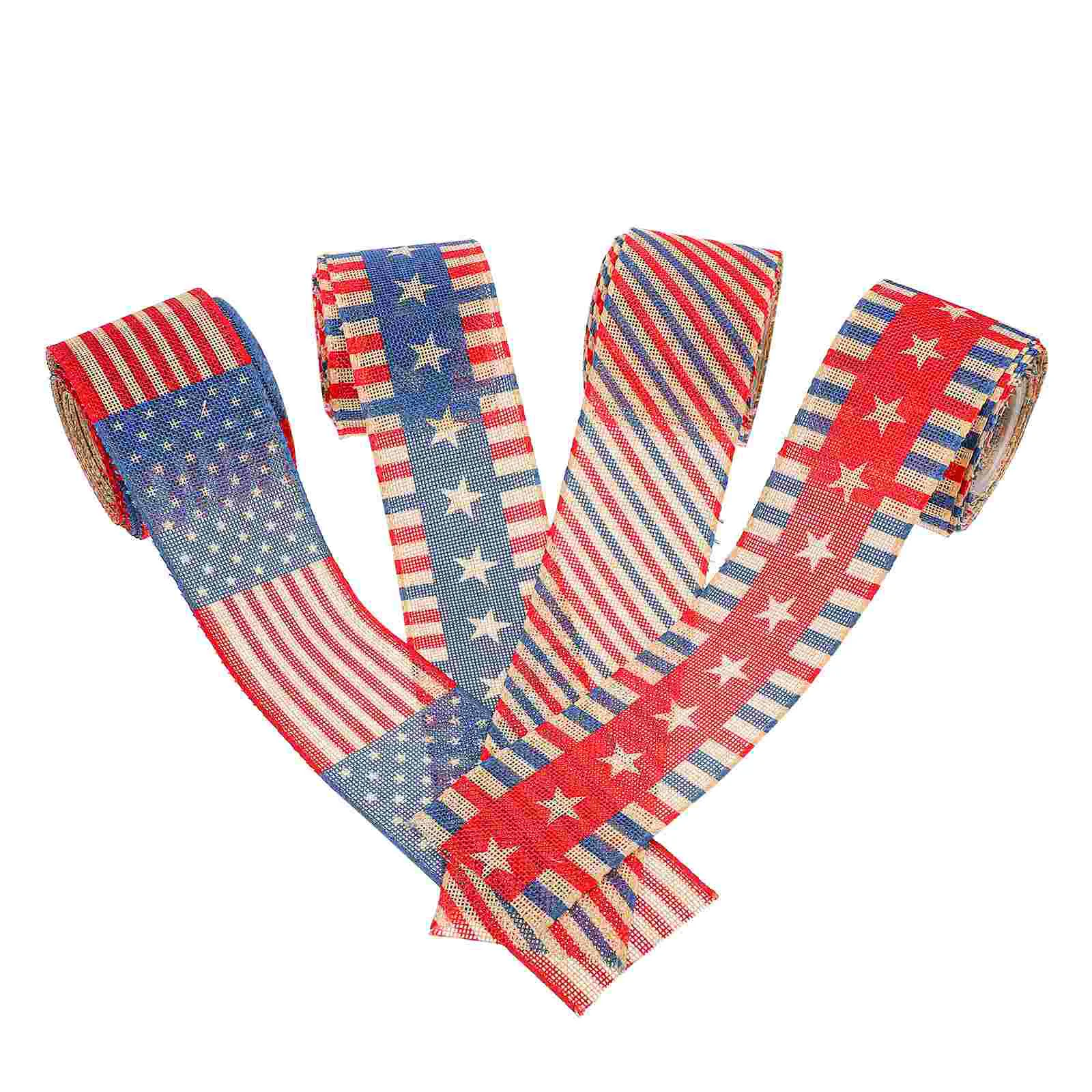 

4 Pcs America Independent Day Theme Ribbon America Striped Ribbon DIY Materials