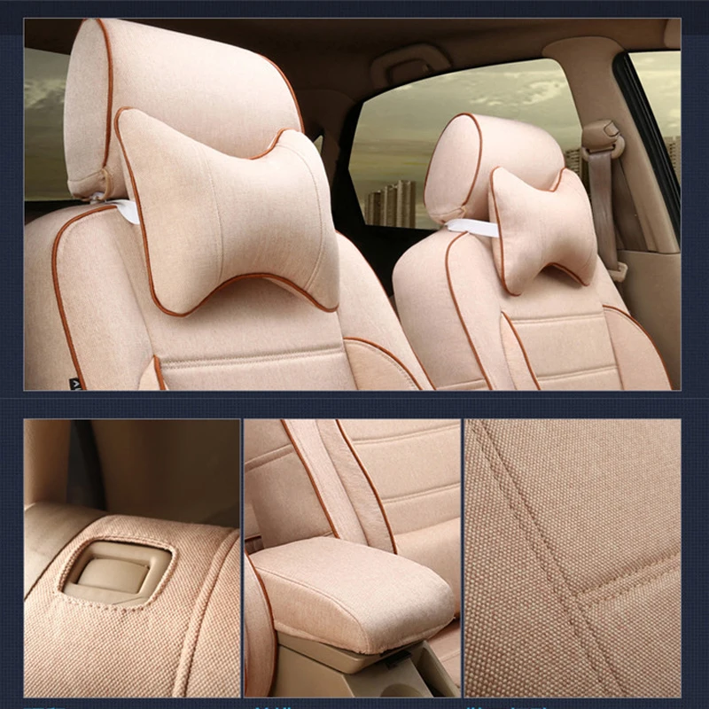 AutoDecorun Linen Cloth Car Cushion Cover for Infiniti qx70 Accessories Seat Covers Set Supports Protectors | Автомобили и