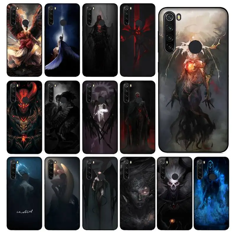 

YNDFCNB Angel Devil Ghost Phone Case for Xiaomi Redmi 4X 7 7A 8 8A 9 9A Note 7 8 8T 9 10 Pro