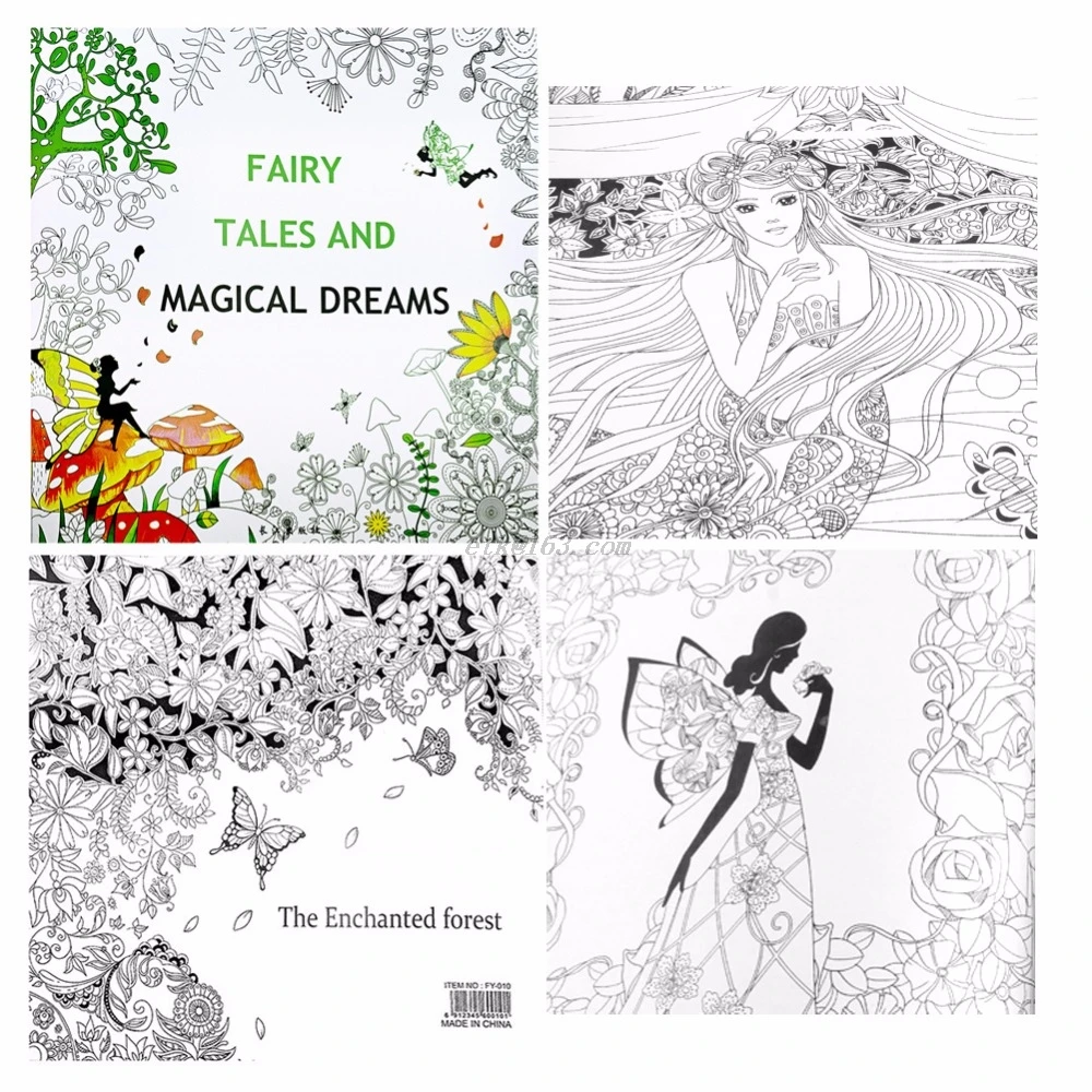 Сказочные сказки и волшебные мечты для детей взрослых граффити раскраска 25*25