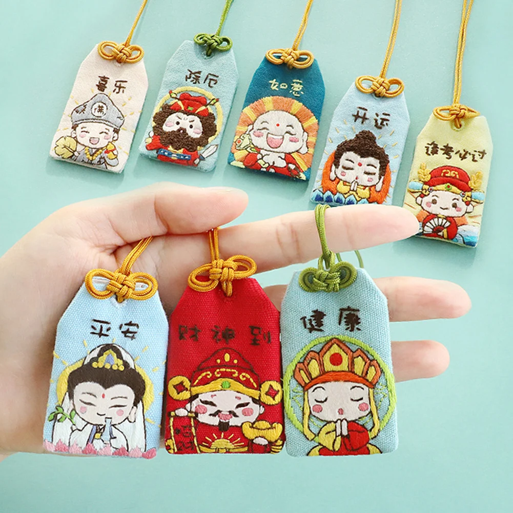 Chinese Best Wishes DIY Embroidery Amulet Handcraft Needlework Cross Stitch Kit Cotton Cartoon Talisman Gifts For Family Friends | Дом и сад