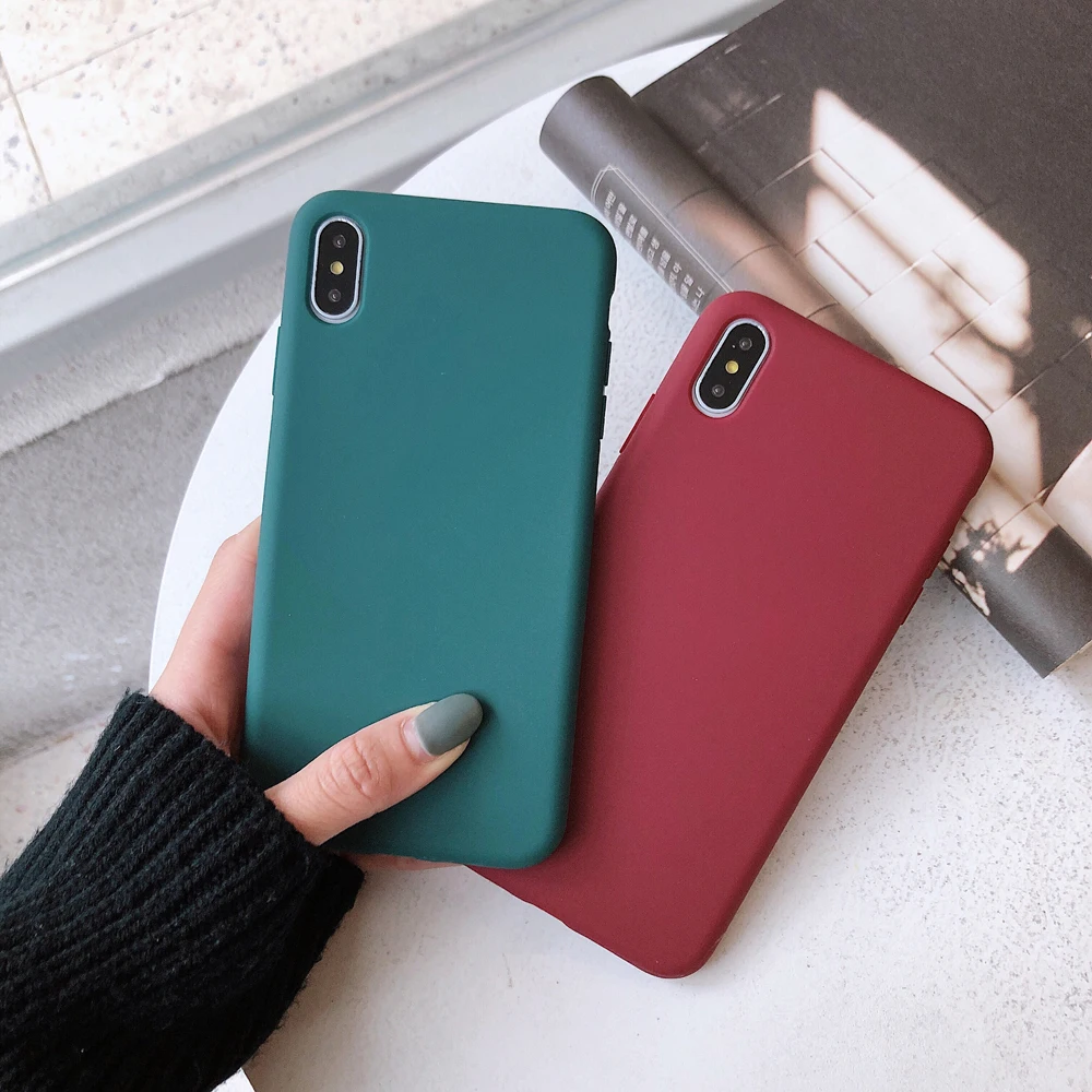 Однотонные силиконовые чехлы для iphone 11 11Pro Max Apple 6 6S Plus X XS MAX XR 7 8 милый мягкий