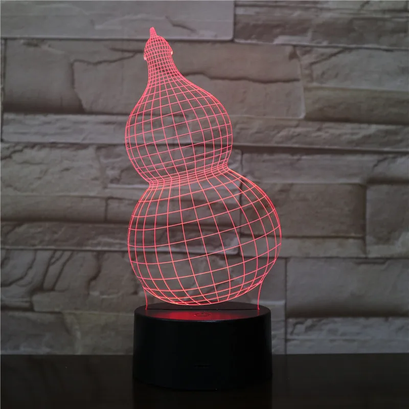 Gourd колено 3D светильник светодиодный ночной Светильник USB сенсорный Сенсор RGB