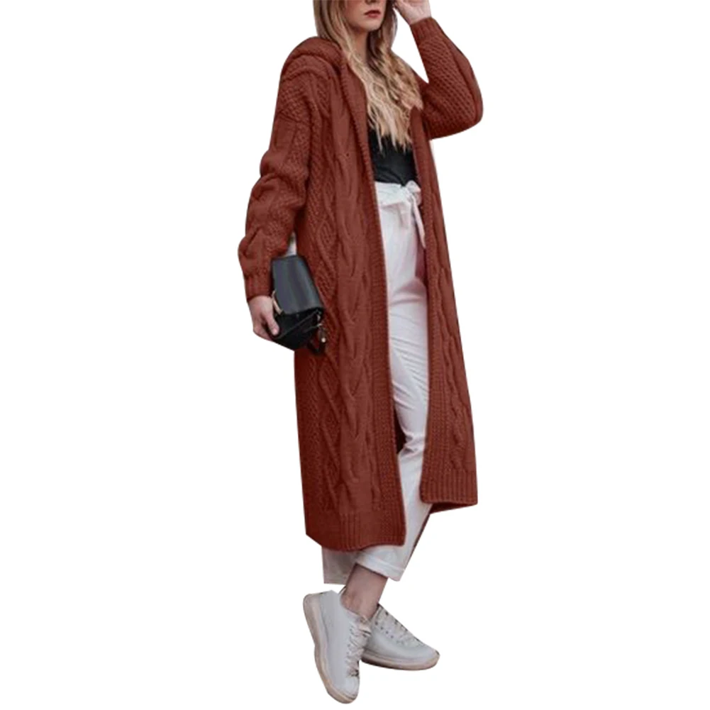 Модные зимние женские свитера однотонный свободный свитер с длинным рукавом