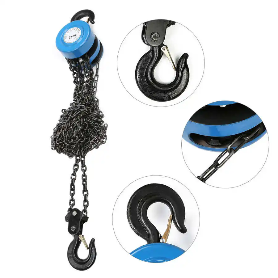 

2T Chain Puller Lifting Chain Hoist Block Puller Block Fall Chain Hoist 3 meters Lifting Height Lifting Chain with Hook chain