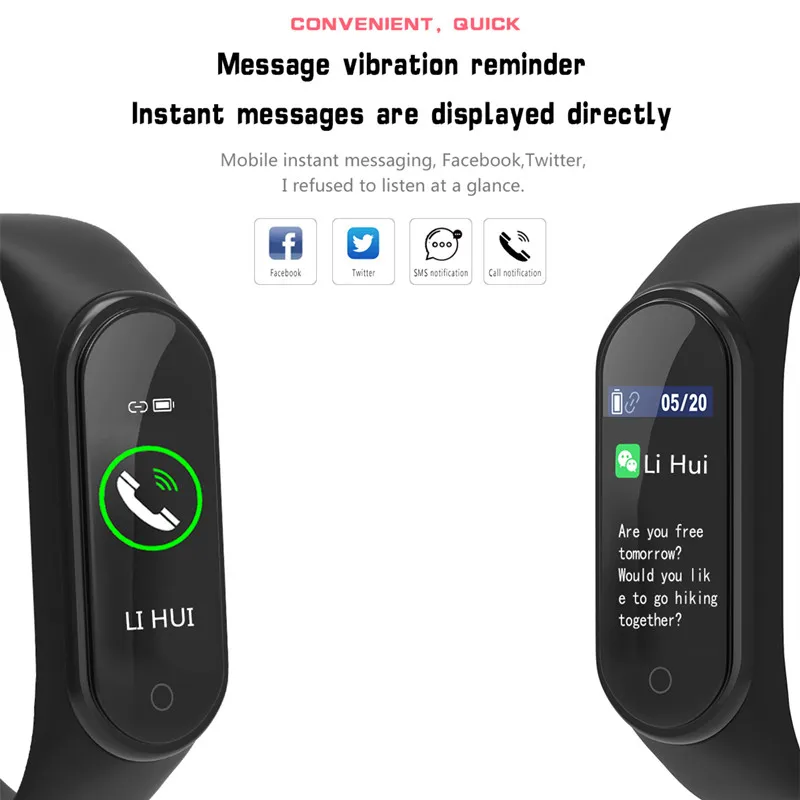 Новый M4S смарт браслет с цветным экраном спортивный фитнес трекер Охота IP67