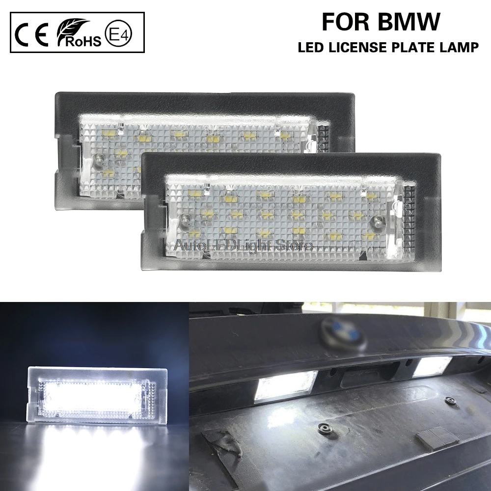 

A Pair LED License Plate Lights Number Plate Holder Lamp No Error For BMW For E39 5D WAGON 1996 1997 1998 1999 2000 2001 2002
