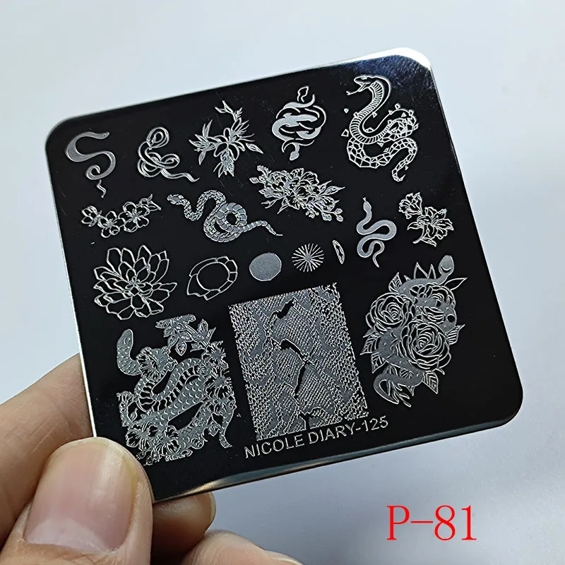 

1PC Size 6*12CM Luxury Brand Logo Nail Plates Cartoon Nail Stamping Template Negative Space Puzzle Stamp Manicure Stamping Plate