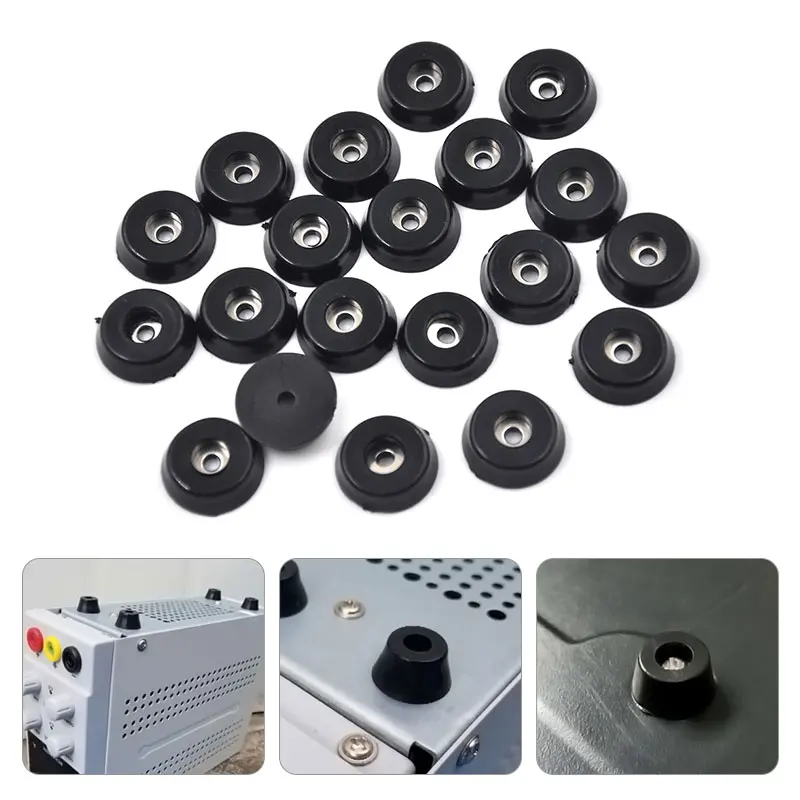 

20pcs Speaker Cabinet Furniture Chair Table Box Conical Rubber Foot Pad stainless steel Stand Shock Absorber Skid Resistance