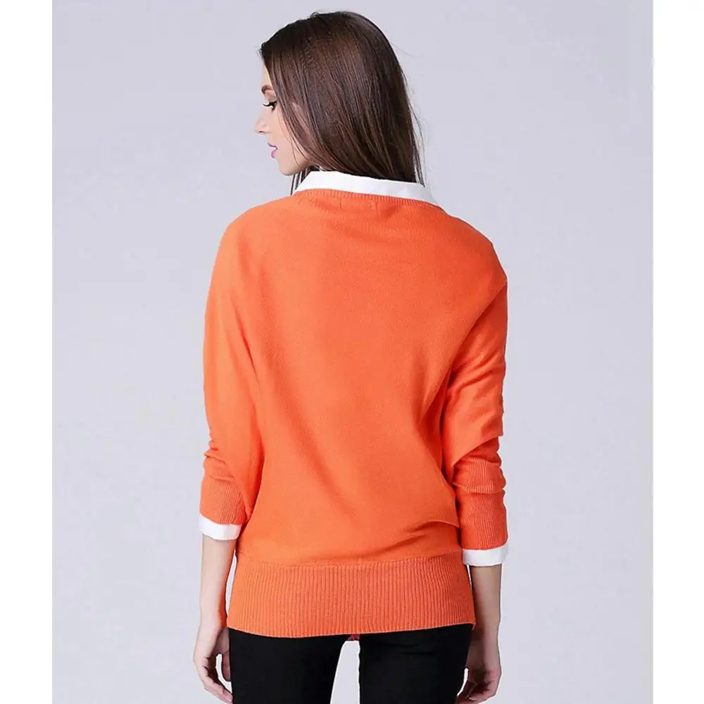 

CESIUM Women Knit Sweaters Pullovers O Neck Batwing Sleeve Green Pink Solid Gilet Cute Manche Longue Casual Maglioni Donna Tops