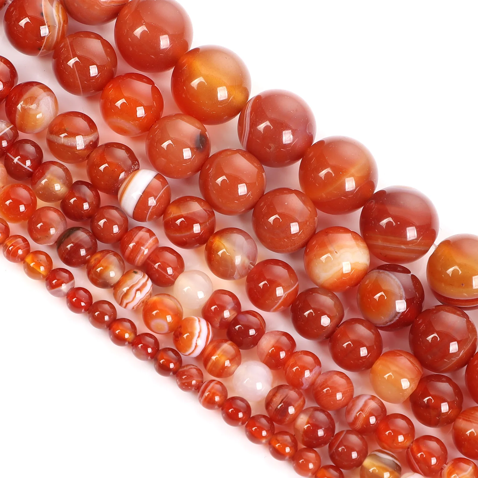 Бусины из натурального камня 4-12 мм с прожилками Агаты | Украшения и аксессуары
