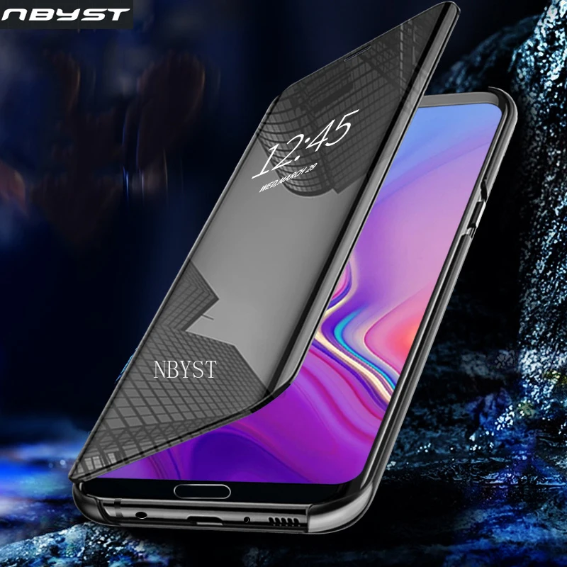 Флип-чехол с зеркальной поверхностью для samsung Galaxy S7edge S8 S9 J4 J6 J8 A8 A6 плюс A7 J2 J3 J5 J7 Neo A3 A5 Grand Prime крышка