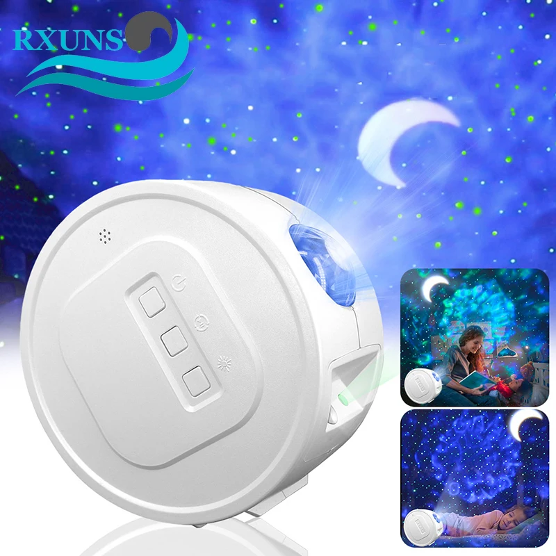 

Rechargeable Remote Star Light Projector BT Bedroom Galaxy Moon LED Night Light Ultra Quiet Ocean Wave Cloud Projector