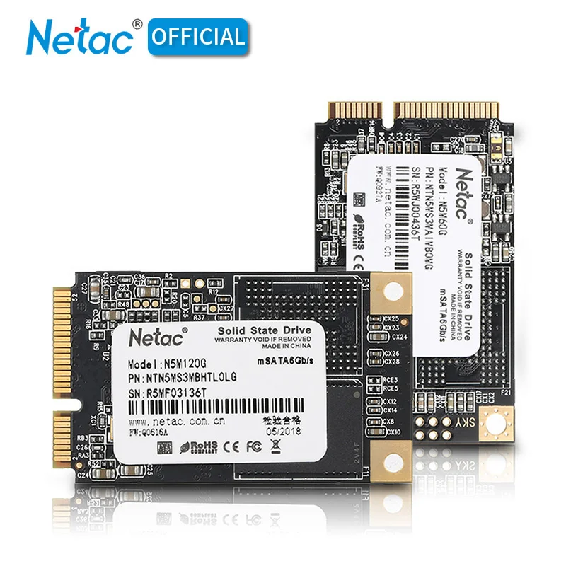 Netac mSATA SSD 120 ГБ 60 Гб жесткий диск TLC для ноутбука Mini SATA Внутренний твердотельный ПК