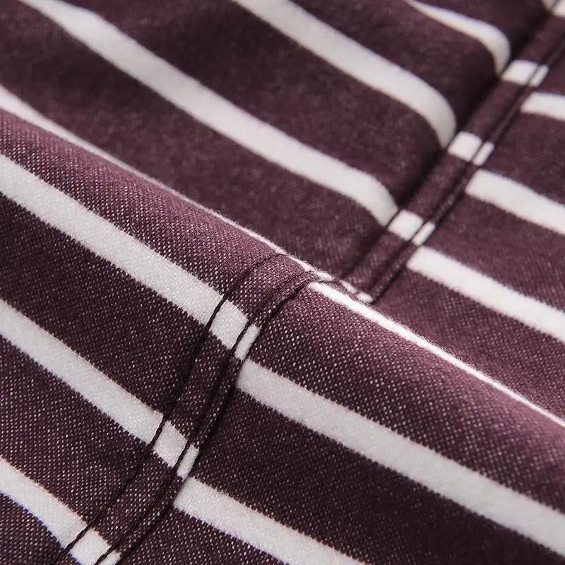 

Men's Standard-Fit Long-Sleeve Thick Brushed Striped Shirt Comfortable Soft 100% Cotton Casual Button-down Shirts