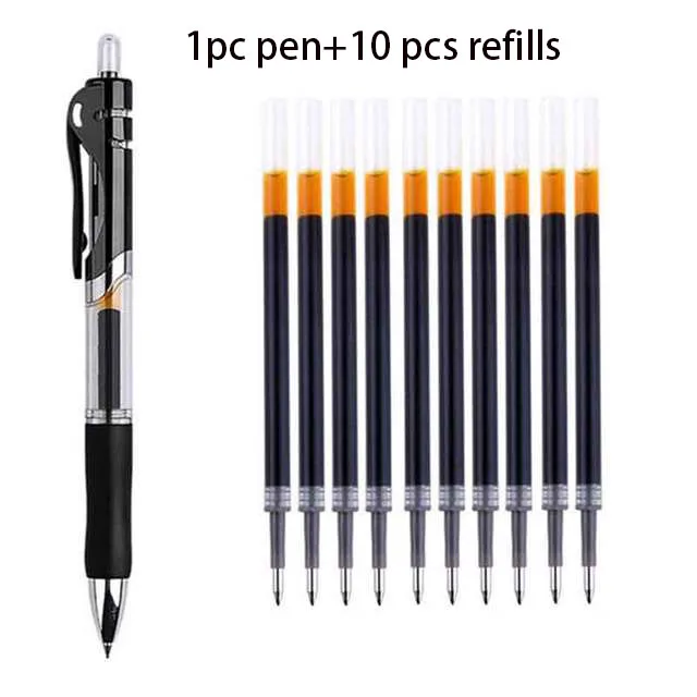 

11 шт., выдвижная ручка с черными, красными и синими чернилами, 0,5 мм