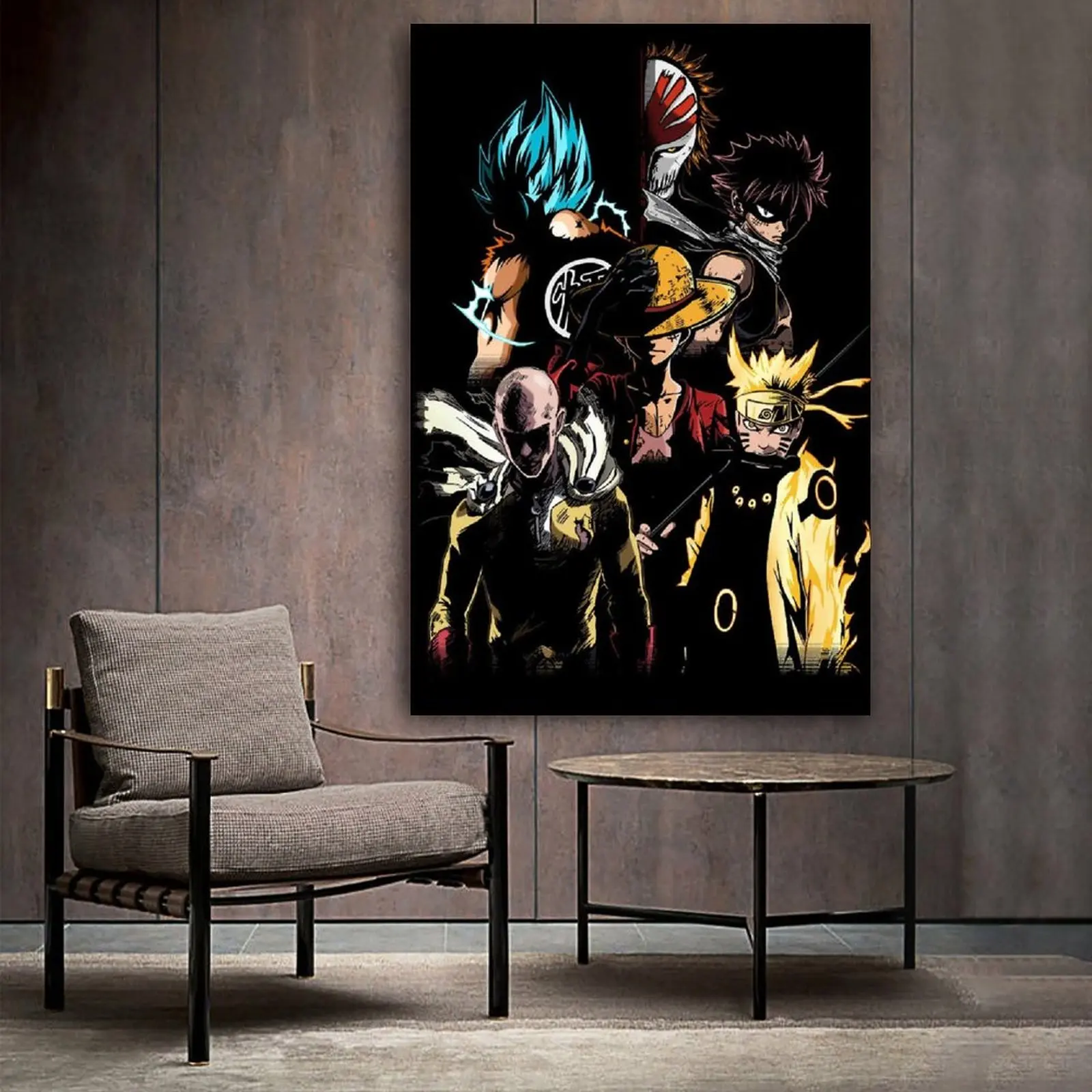 

Anime One Piece Poster Luffy One Punch Man Poster Decorative Painting Canvas Wall Art Living Room Posters Bedroom Painting