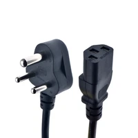 india standard power cord type d adapter plug to iec320 c13 kettle power supply cablesisi power cable110250vac 10a 1 5m
