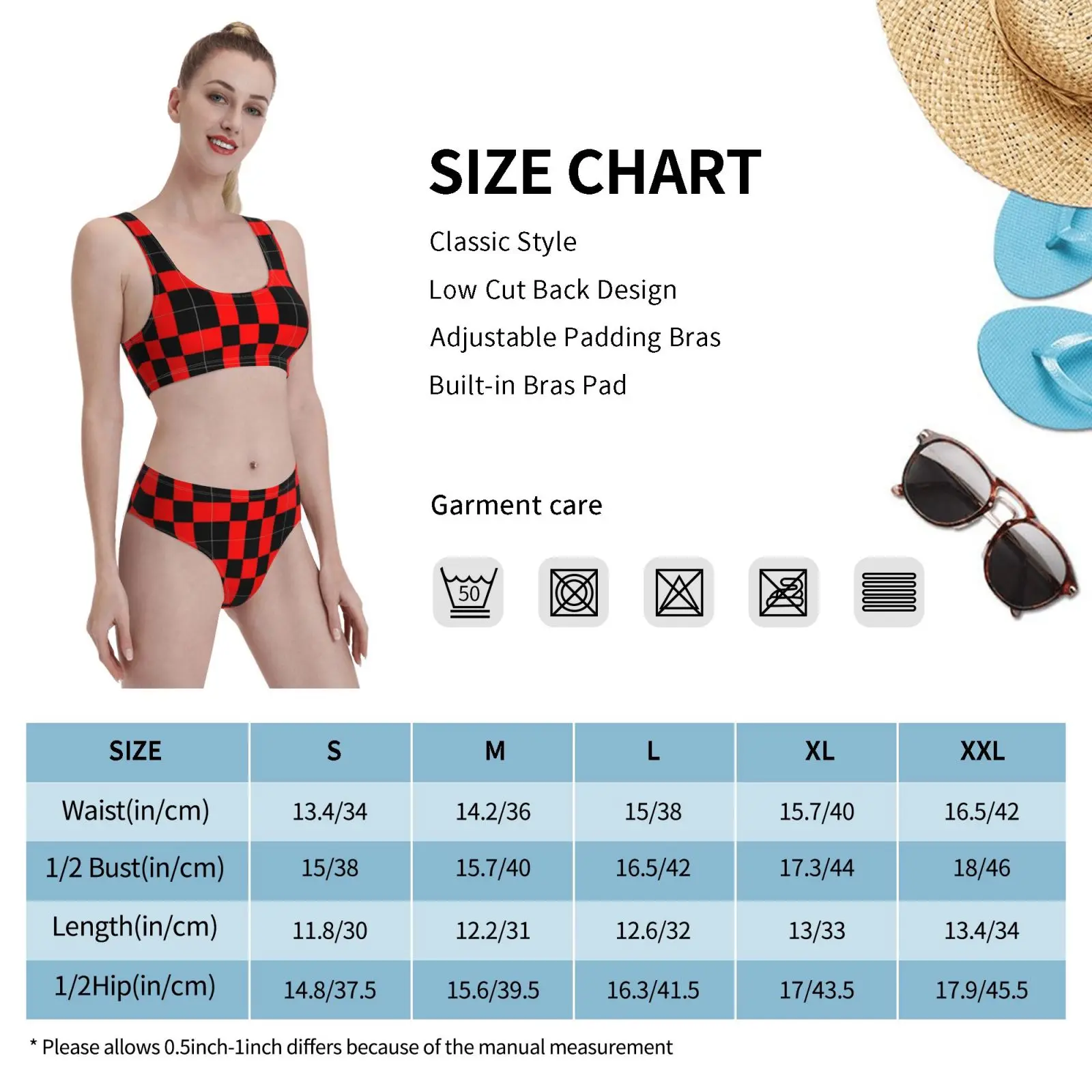 

Red & Black 1 Swimsuit one piece Bikini Padded Football Abournemouth Ogc Nice Nimes Olympique Stade Rennais