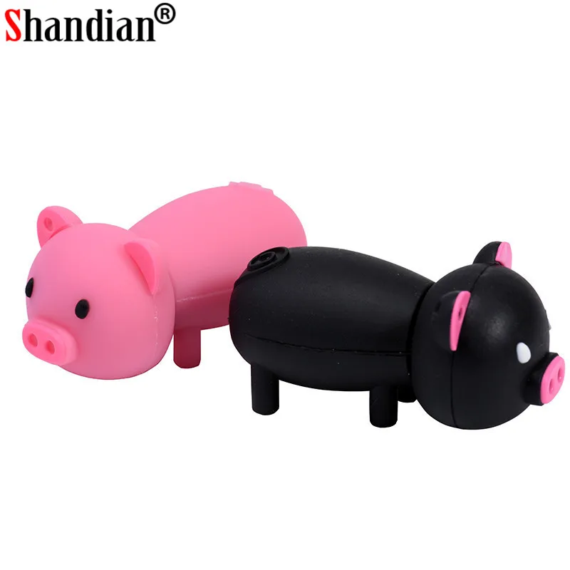 SHANDIAN Pen Drive Cartoon Pink Pig Pendrive 4GB 8GB 16GB 32GB 64GB Usb Flash USB 2.0 Memory Stick Disk on key Gift | Компьютеры и