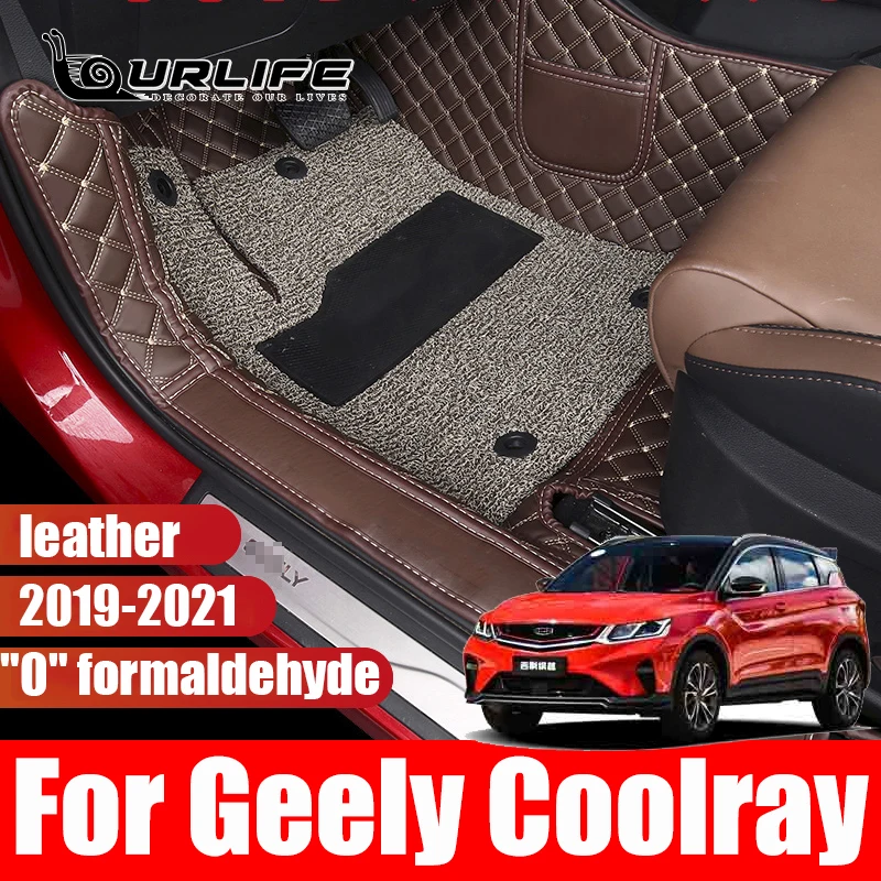 

For Geely Coolray 2019 2020 2021 Specialized Floor Mats Car Mat Catpet Leather Waterproof Foot Mat Black Full Covers Accessories