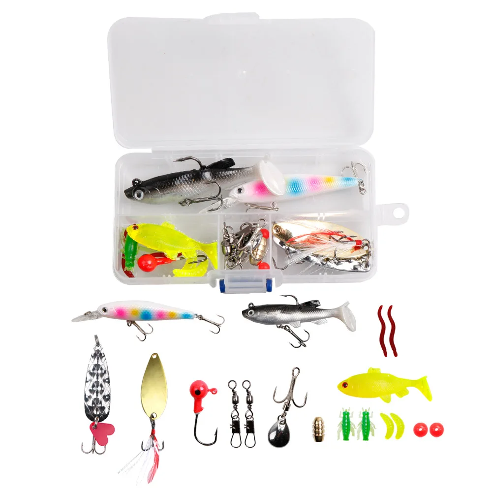 

18pcs Fishing Lures Set Strong Fishing Hook Life-like Swimbait Fishing Bait Set Kit For Saltwater Freshwater Bhd2