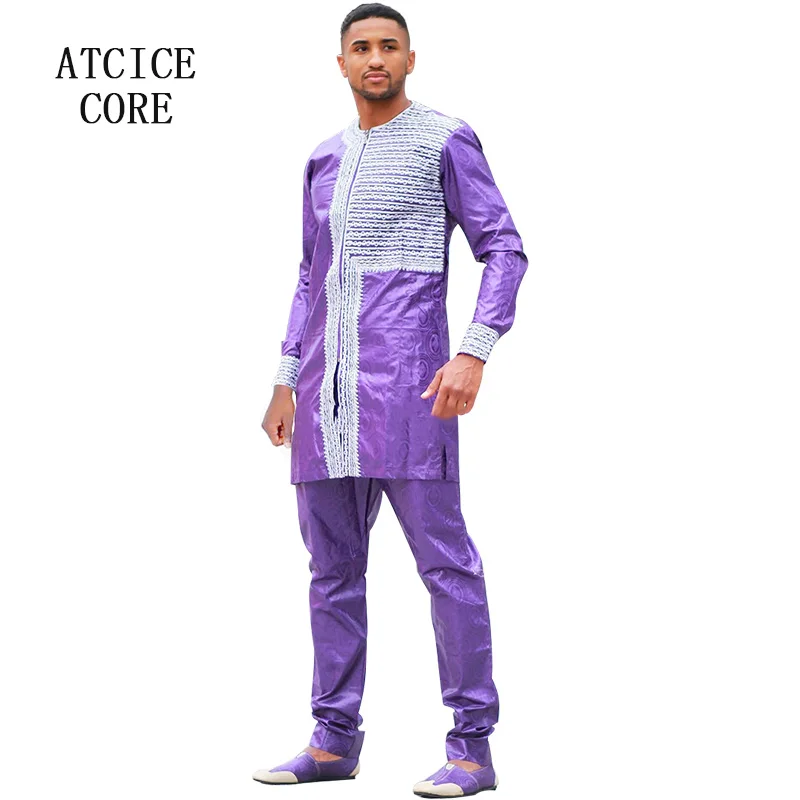 Африканское платье для женщин базин богатый дизайн с вышивкой мужчин Топ