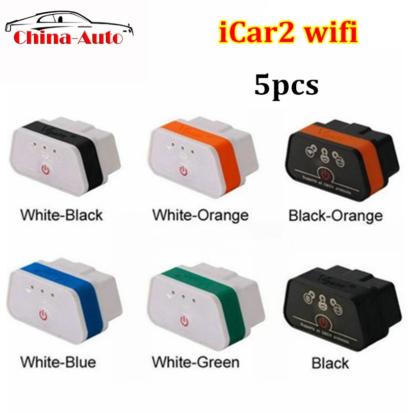 5 шт./лот Vgate iCar2 wifi OBD2 сканер iCar 2 ELM327 диагностический инструмент OBDII интерфейс
