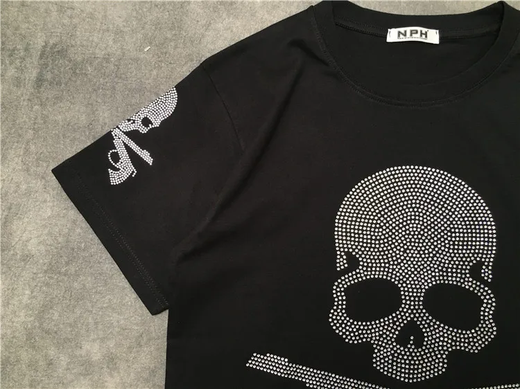 Новые роскошные мужские футболки с принтом &quotчереп&quot &quotкость&quot
