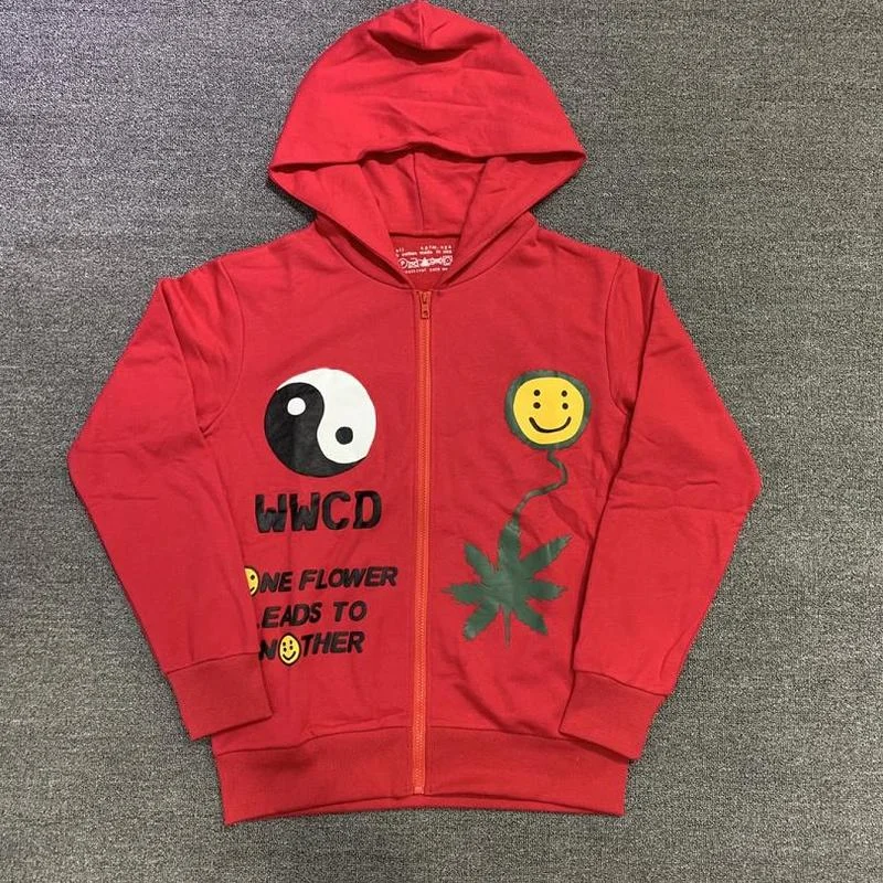 Высококачественная Толстовка 21SS 1:1 CPFM.XYZ на молнии с 3D улыбающимся лицом пальто