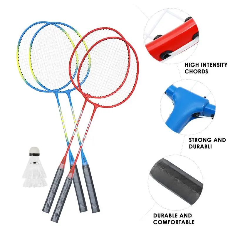 

1 Set Adults Badminton Rackets with Balls Badminton Training Outdoor Sports Kit