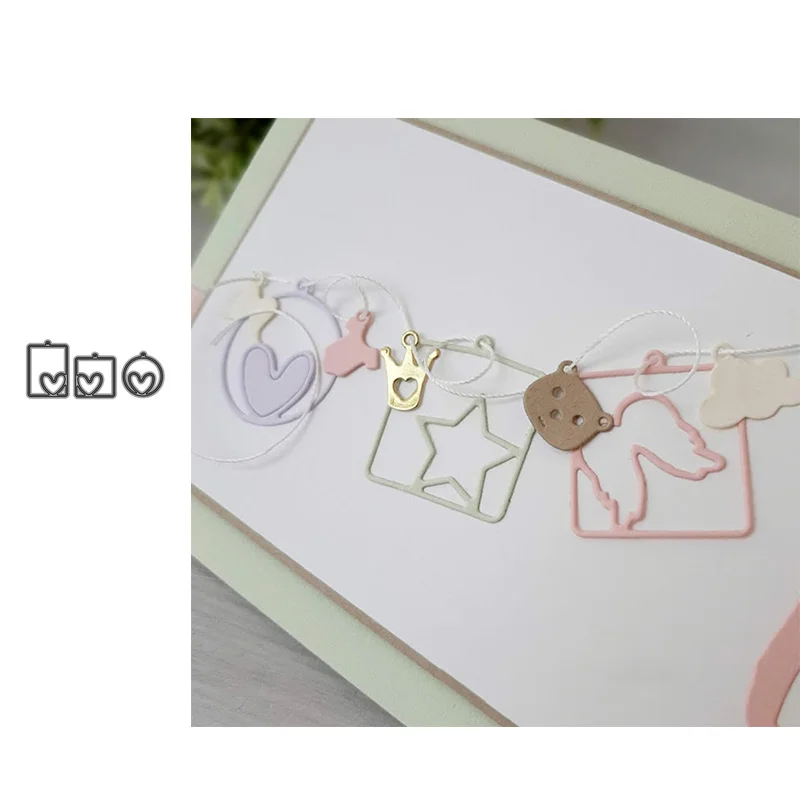 JC 3 шт. сердце квадратный металлический Трафаретный вырубной штамп для