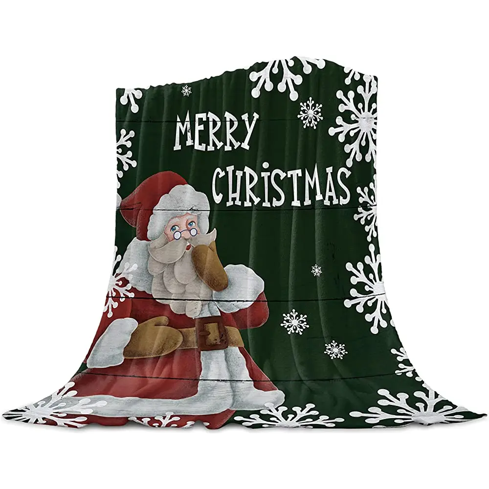 

Рождественское фланелевое одеяло, Рождественский колокольчик, супер мягкое дышащее одеяло, круговое Рождественское украшение, теплое одея...