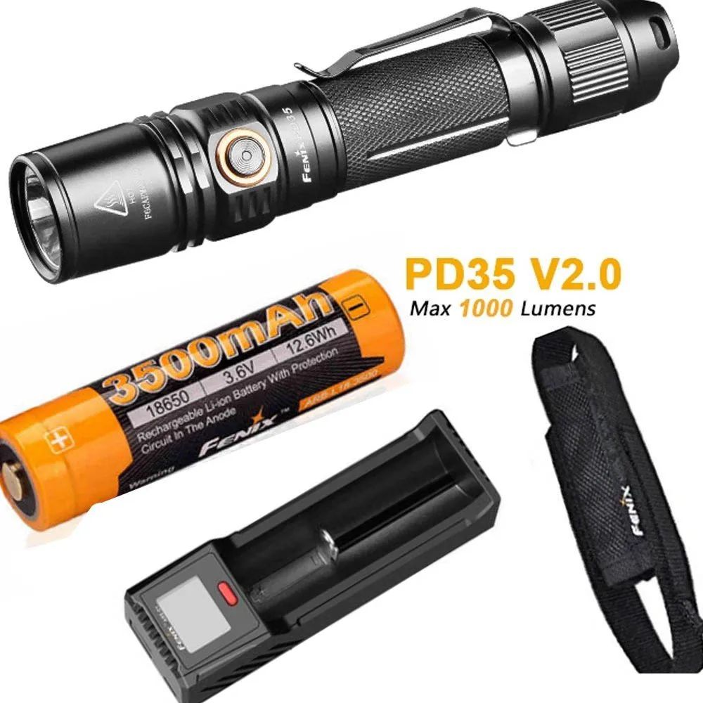 Fenix PD35 V2.0 2018 Edition V2 1000 люмен CREE XP L HI V3 светодиодный тактический фонарь с ARB L18 3500