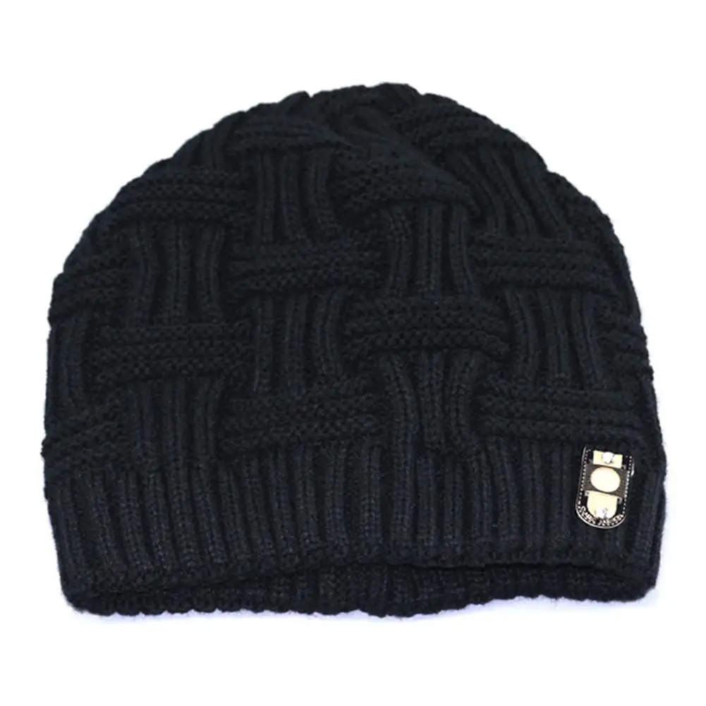 

Men's Fashion Winter Beanies Bonnet Knitted Hat Soft Solid Braid Warm Cap