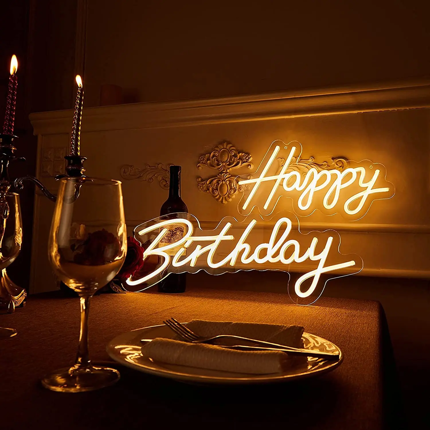 Неоновая вывеска на день рождения для украшения стен светодиодный неоновая