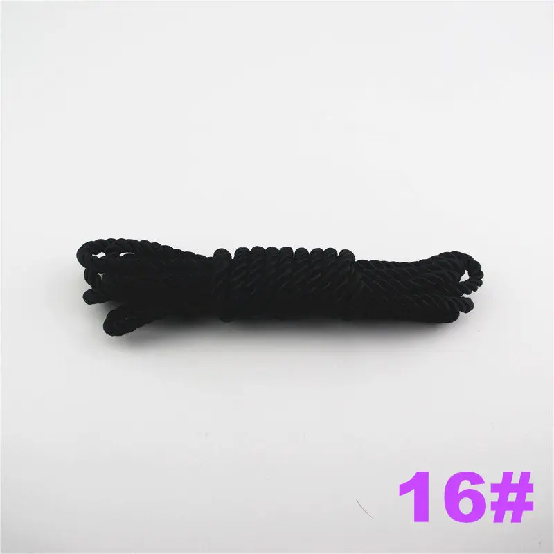 DIY Cord Jewelry findings 5 мм сплошной цвет 3 плетеный шнур нить декоративная скрученная атласная полиэфирная нить 10 м/шт. DS220 - Цвет: 16