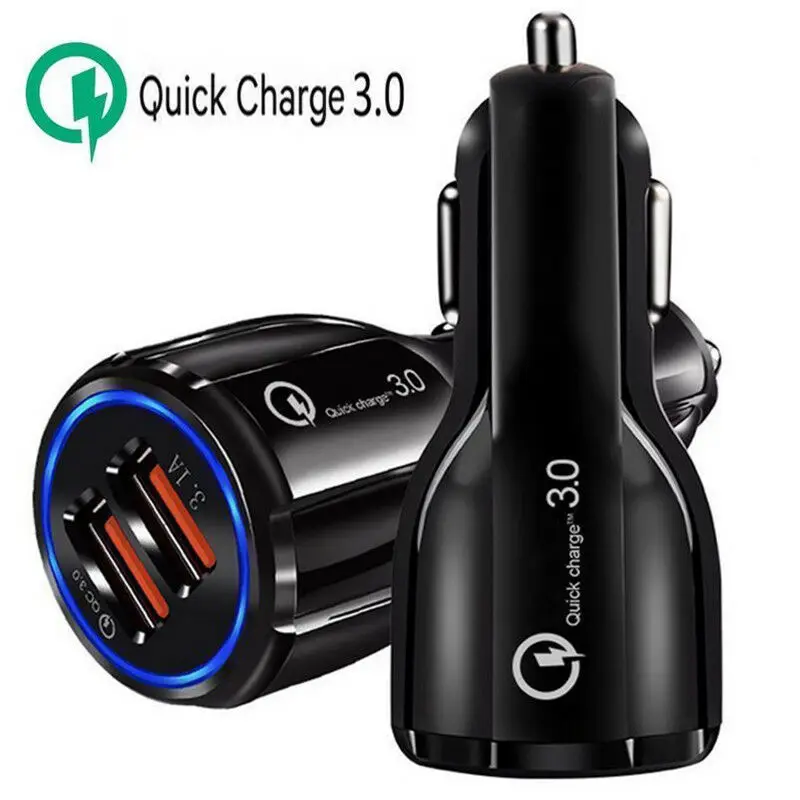 Автомобильное зарядное устройство USB быстрая зарядка 3.0 быстрое 2 порта