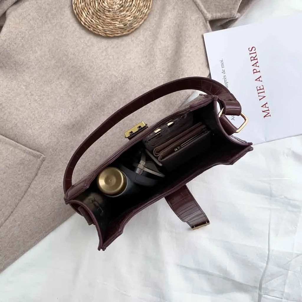 

Alligator Shoulder Bags for Women 2019 Fashion Quality Retro Handbags For Women Designer Shoulder Bags Leather Tote Bag torebka