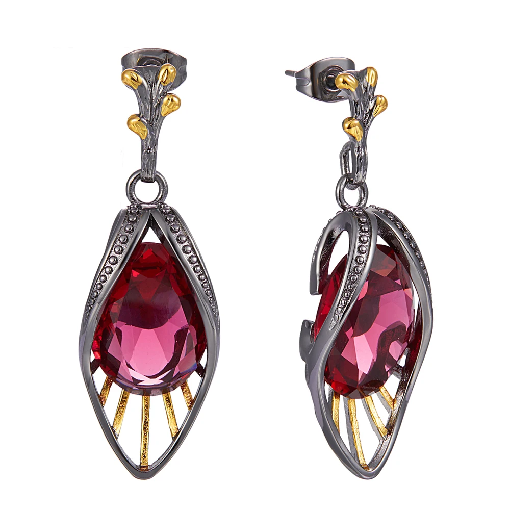 

New Drop Earings for Women Solar Red Water Drop Zircon Holiday Christmas Gift Dropshipping