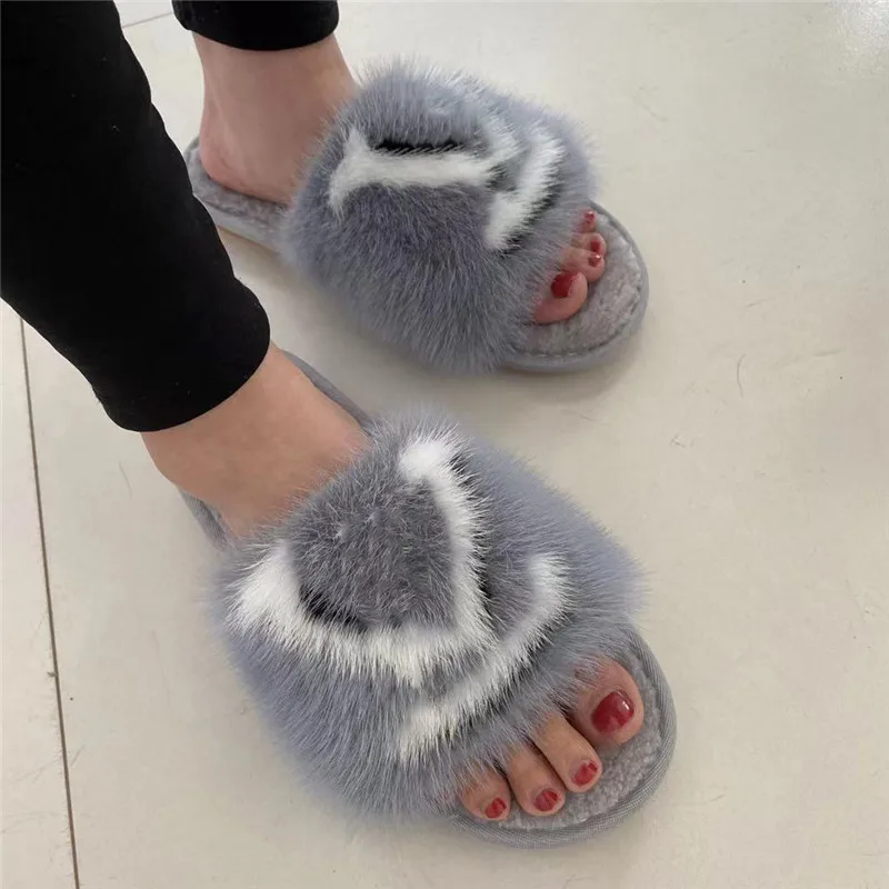 

Женские меховые шлепанцы, шлепанцы из натуральной норки, шлепанцы из 100% норки, женские сандалии, домашняя плюшевая обувь на плоской подошве